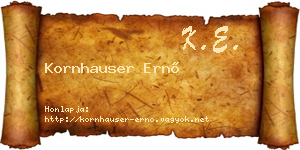 Kornhauser Ernő névjegykártya